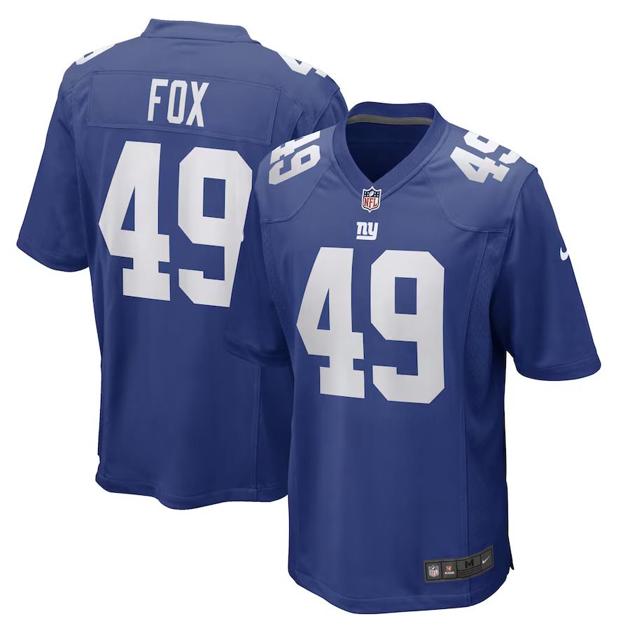 Men New York Giants #49 Tomon Fox Nike Royal Game Player NFL Jersey